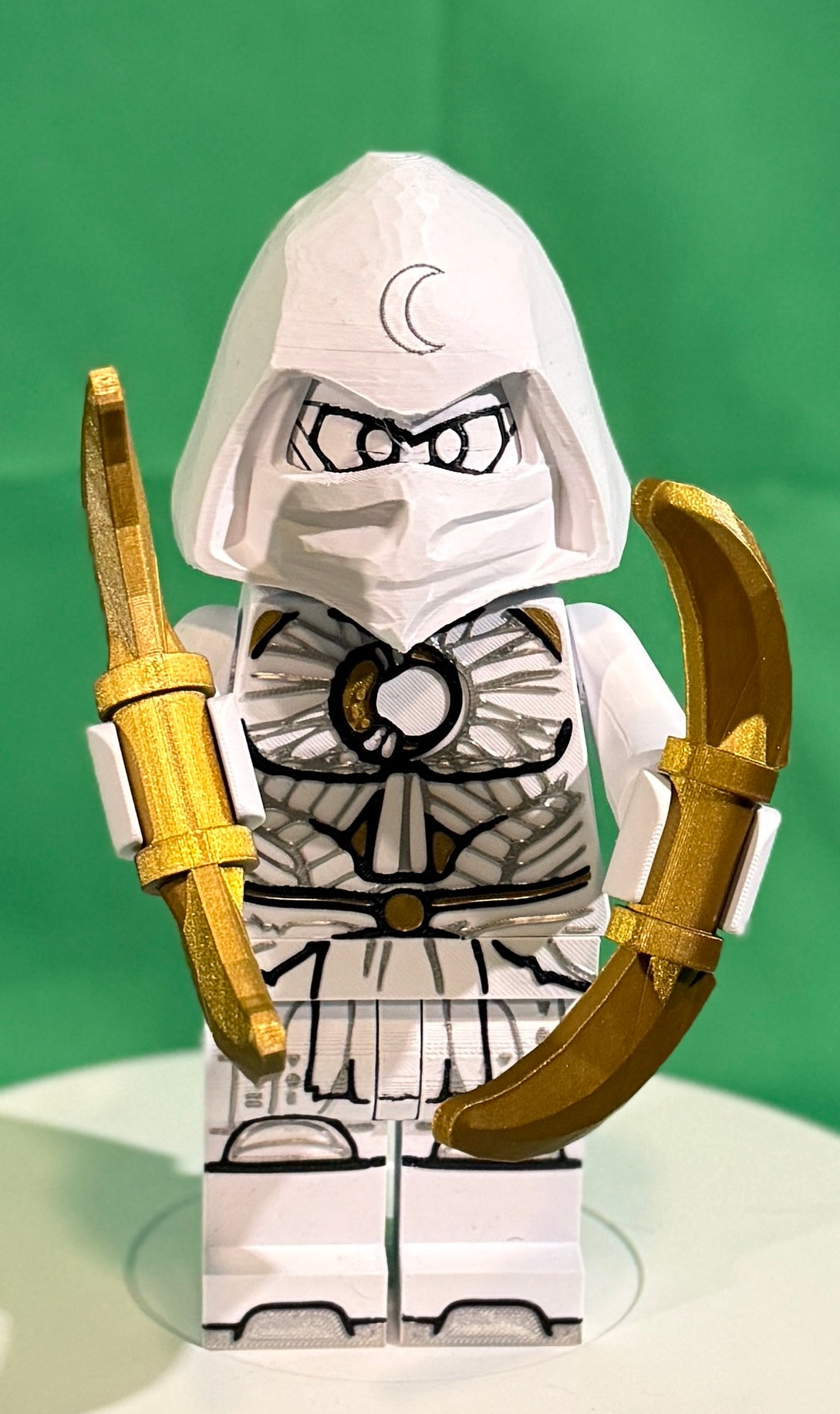 Embark on a Moonlit Mission! π 3D Printed Moon Knight Minifigure