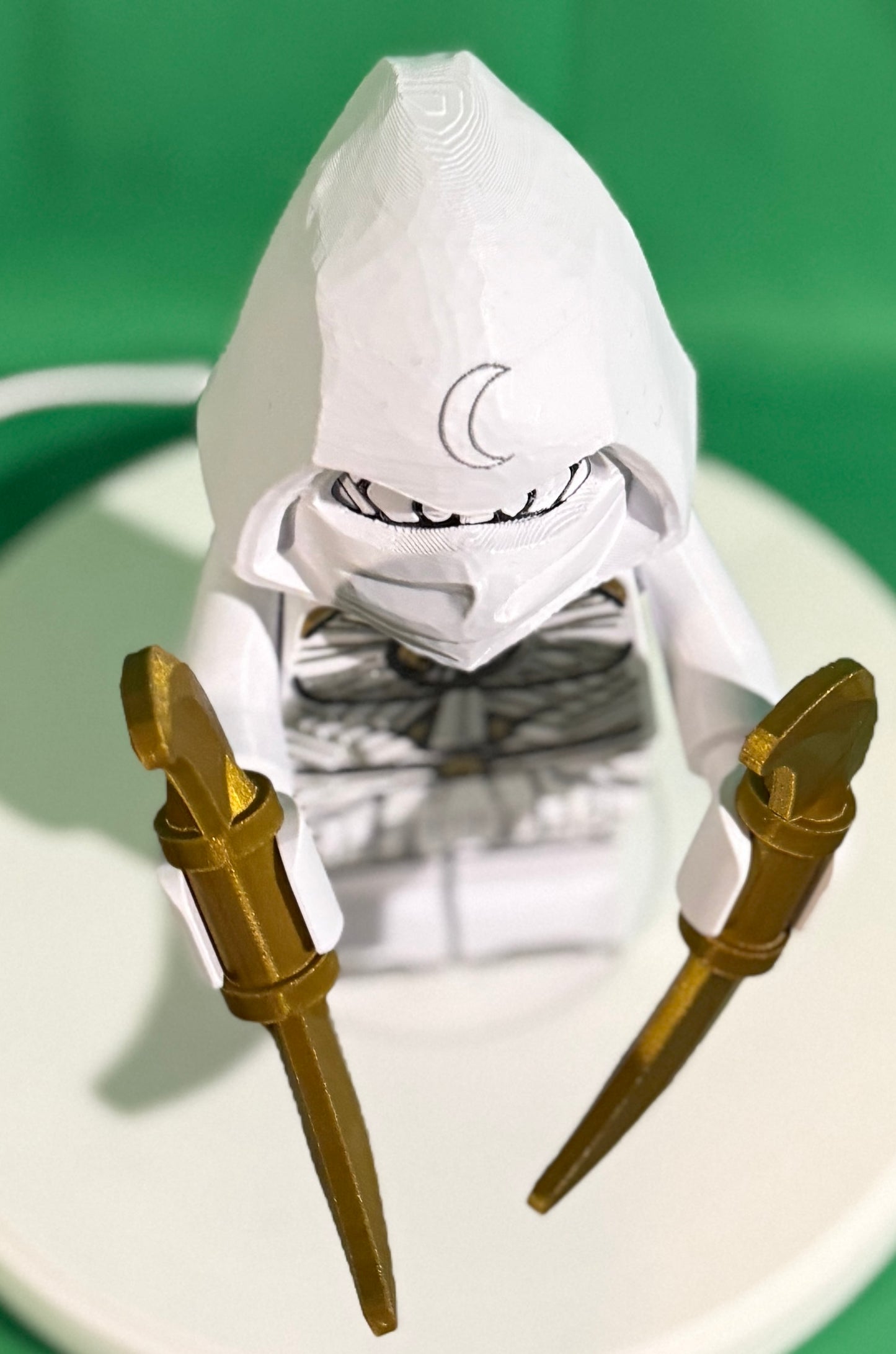 Embark on a Moonlit Mission! π 3D Printed Moon Knight Minifigure
