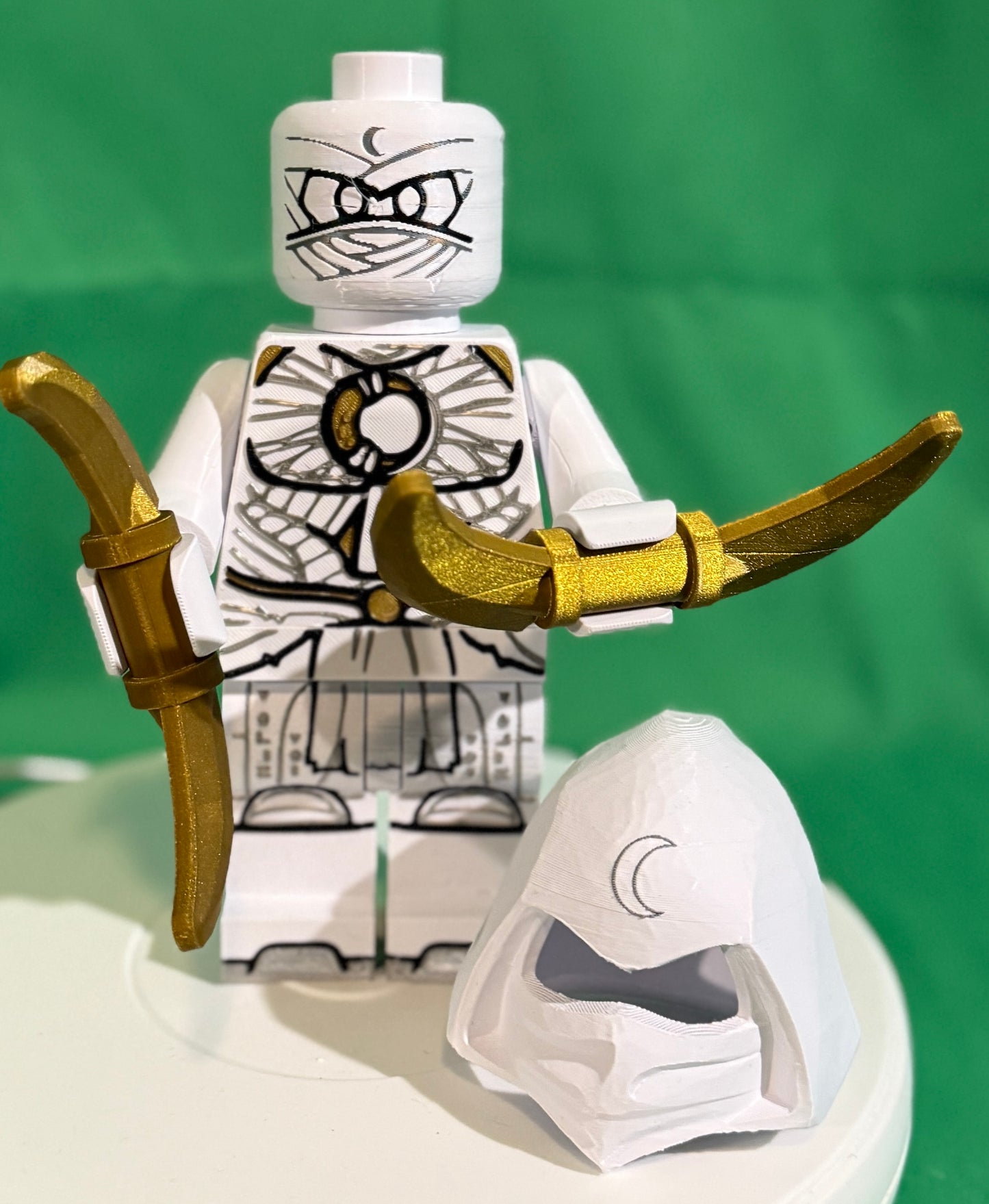 Embark on a Moonlit Mission! π 3D Printed Moon Knight Minifigure