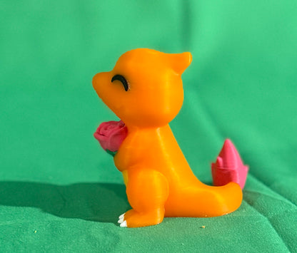 ❤️ Flame On with Love! ❤️ 3D Printed Valentine's Charmeleon with Rose