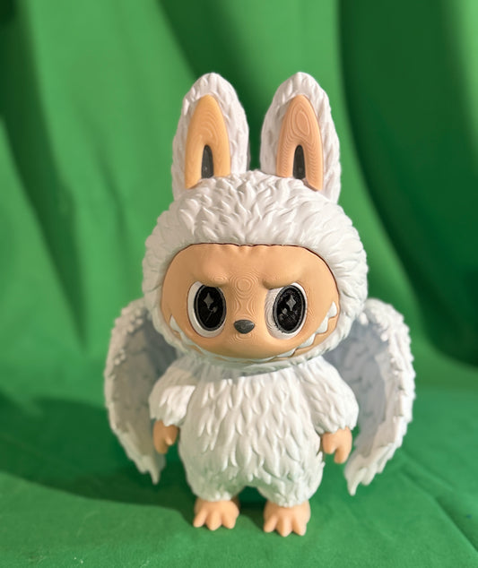 Custom Labubu Style "Zimomo" Figure - Textured White Edition