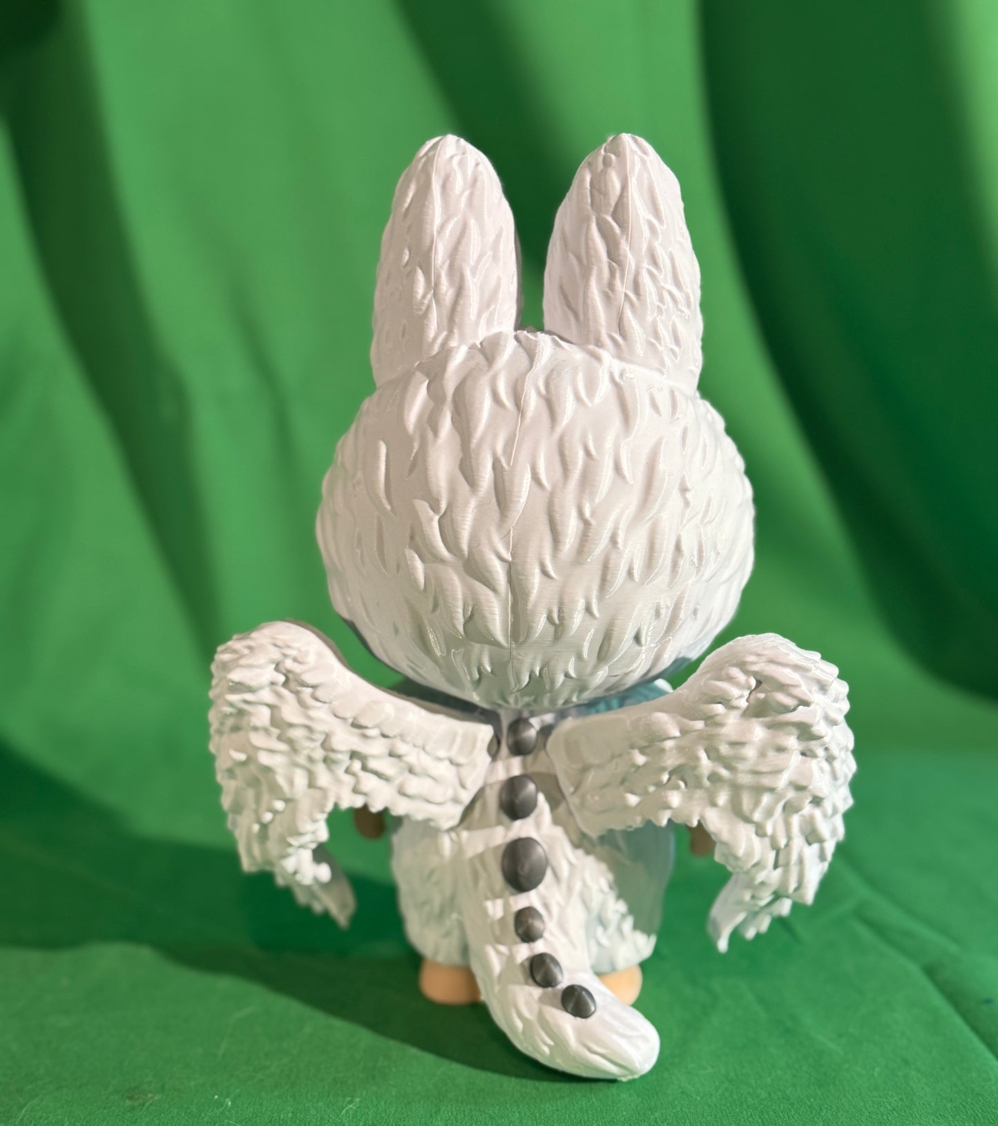 Custom Labubu Style "Zimomo" Figure - Textured White Edition