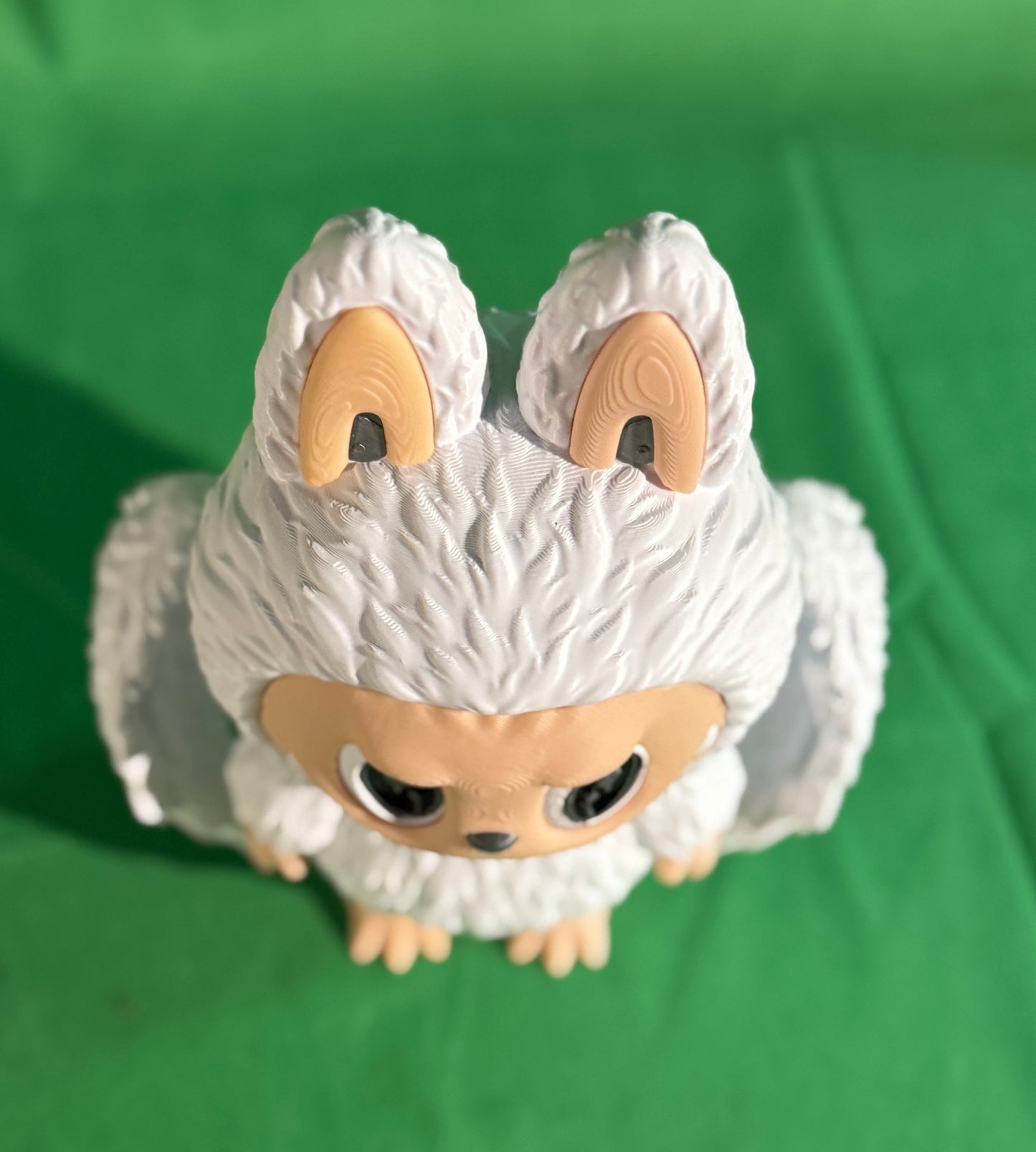 Custom Labubu Style "Zimomo" Figure - Textured White Edition