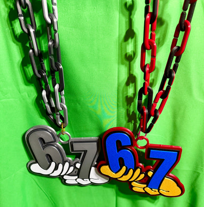 Oversized 67 Statement Chain | 3D Printed Meme Drip