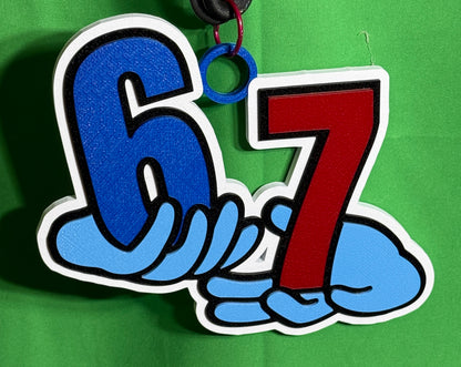 Oversized 67 Statement Chain | 3D Printed Meme Drip