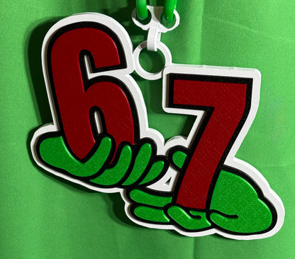 Oversized 67 Statement Chain | 3D Printed Meme Drip