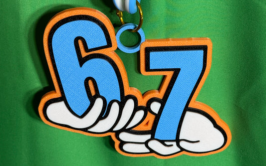 Oversized 67 Statement Chain | 3D Printed Meme Drip