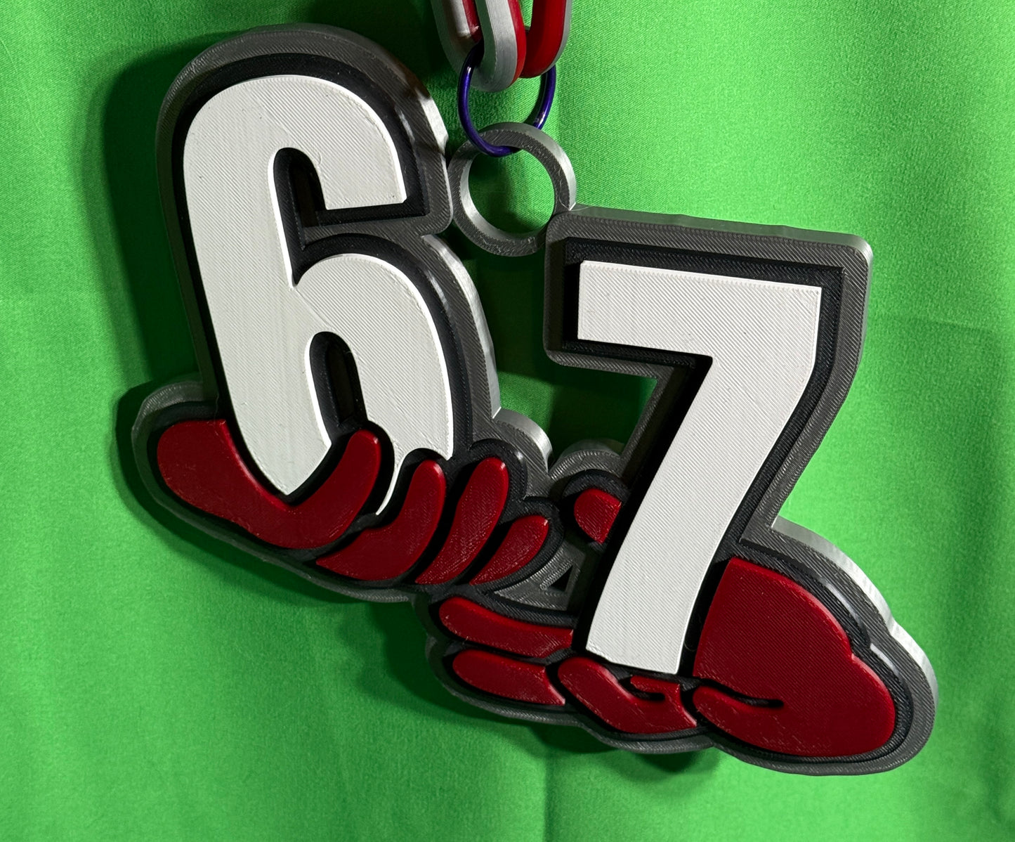 Oversized 67 Statement Chain | 3D Printed Meme Drip