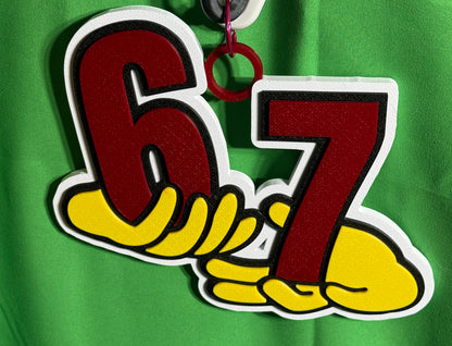 Oversized 67 Statement Chain | 3D Printed Meme Drip