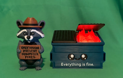 The "Everything is Fine" Collection | Light-Up Dumpster & Raccoon Figure