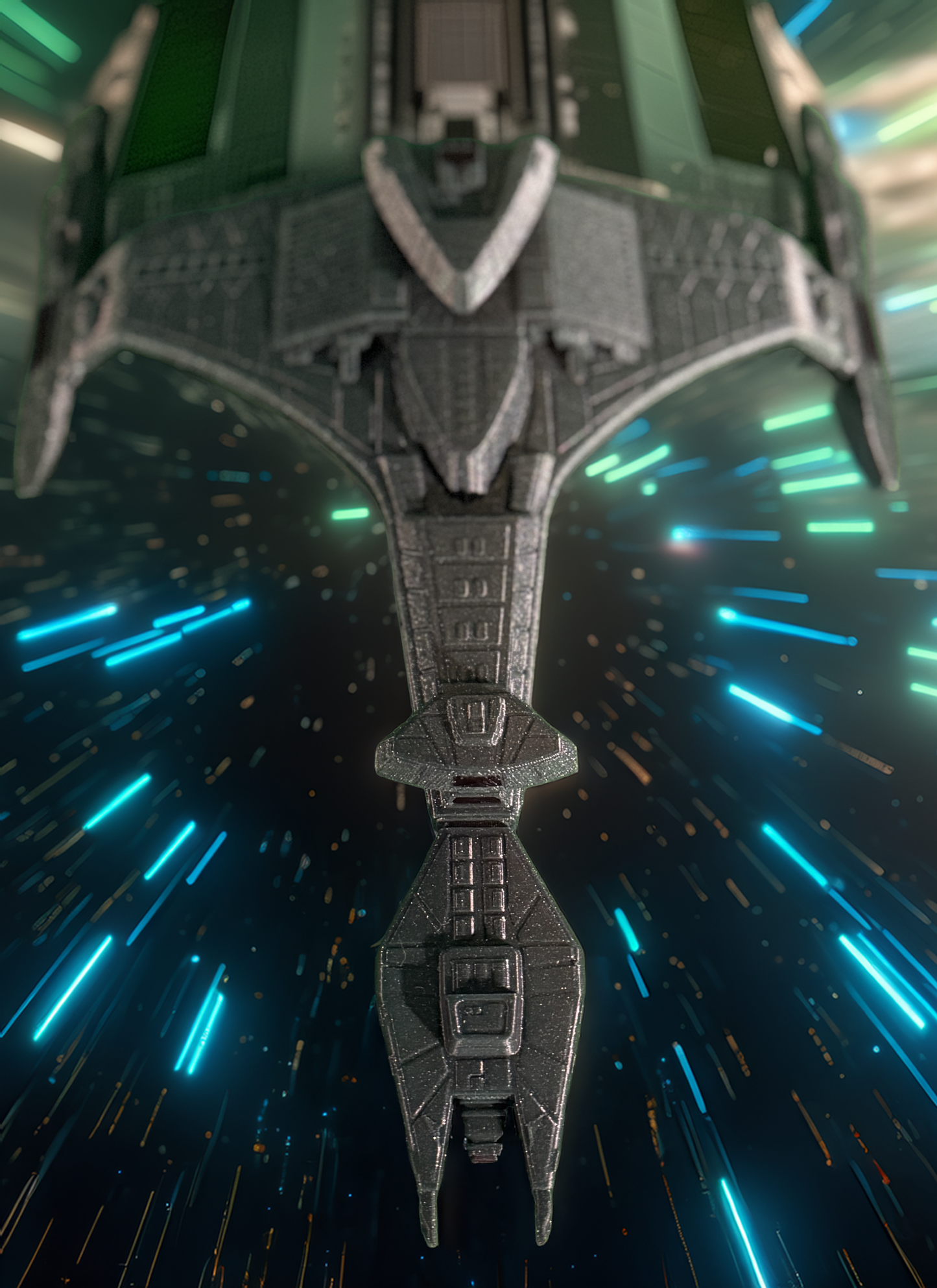 Klingon Vorcha Class Cruiser • 16.5” Sci‑Fi Starship Model • 3D Printed Display Ship • Collector Starship • Sci‑Fi Decor